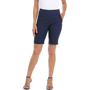 image:imageHDE Womens Pull On Bermuda Shorts Mid Rise 10 Inseam Shorts with PocketsNavy