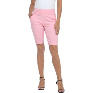image:imageHDE Womens Pull On Bermuda Shorts Mid Rise 10 Inseam Shorts with PocketsPink