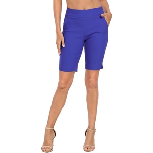 image:imageHDE Womens Pull On Bermuda Shorts Mid Rise 10 Inseam Shorts with PocketsRoyal Blue