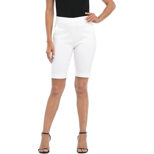 image:imageHDE Womens Pull On Bermuda Shorts Mid Rise 10 Inseam Shorts with PocketsWhite