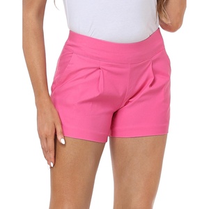 image:imageHDE Womens Pull On Dress Shorts 3 Inseam with Pockets High Waisted Chino Dressy Pleated Summer Stretchy Elastic Waist ShortsHot Pink
