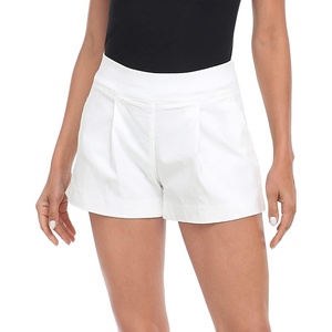 image:imageHDE Womens Pull On Dress Shorts 3 Inseam with Pockets High Waisted Chino Dressy Pleated Summer Stretchy Elastic Waist ShortsWhite