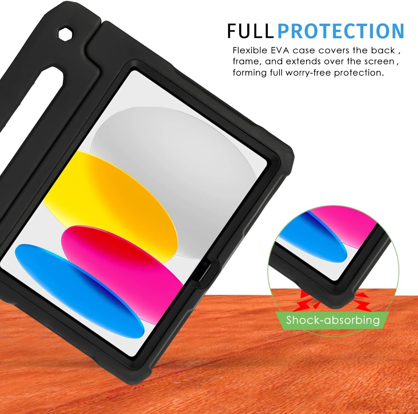 image:imageHDE Case for iPad 10th Generation 109 inch for Kids with Builtin Screen Protector Shockproof Cover with Multi Angle Viewing Handle Stand BlackBlack