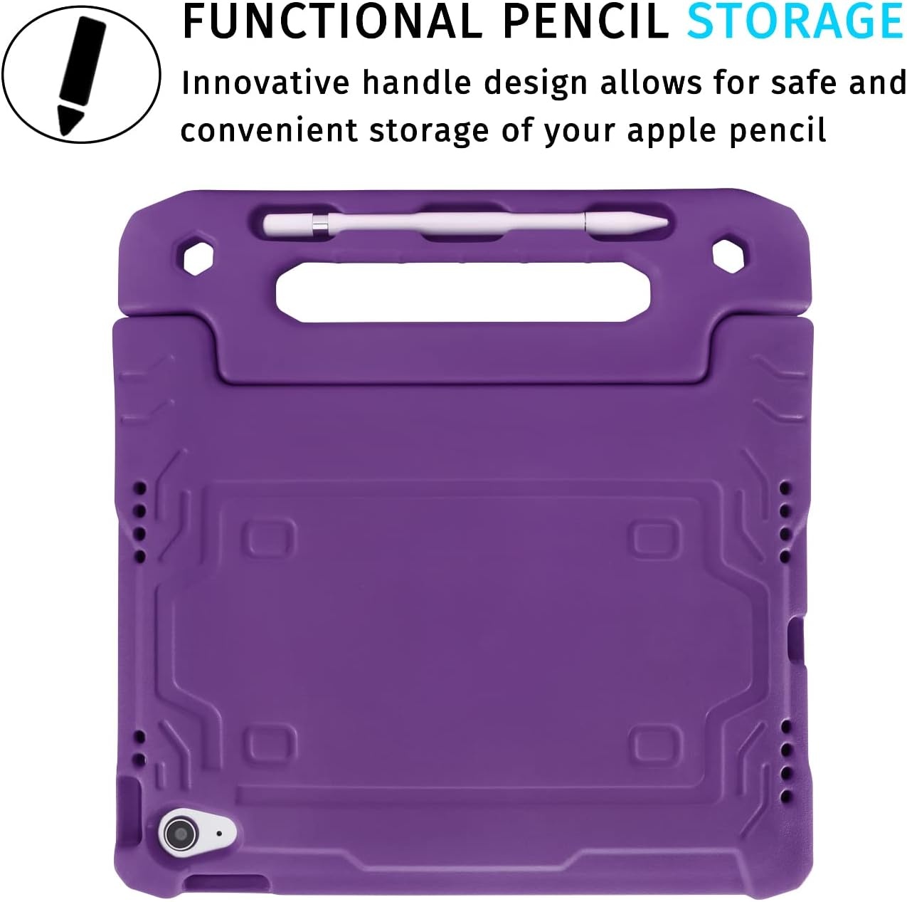 image:imageHDE Case for iPad 10th Generation 109 inch for Kids with Builtin Screen Protector Shockproof Cover with Multi Angle Viewing Handle Stand BlackPurple