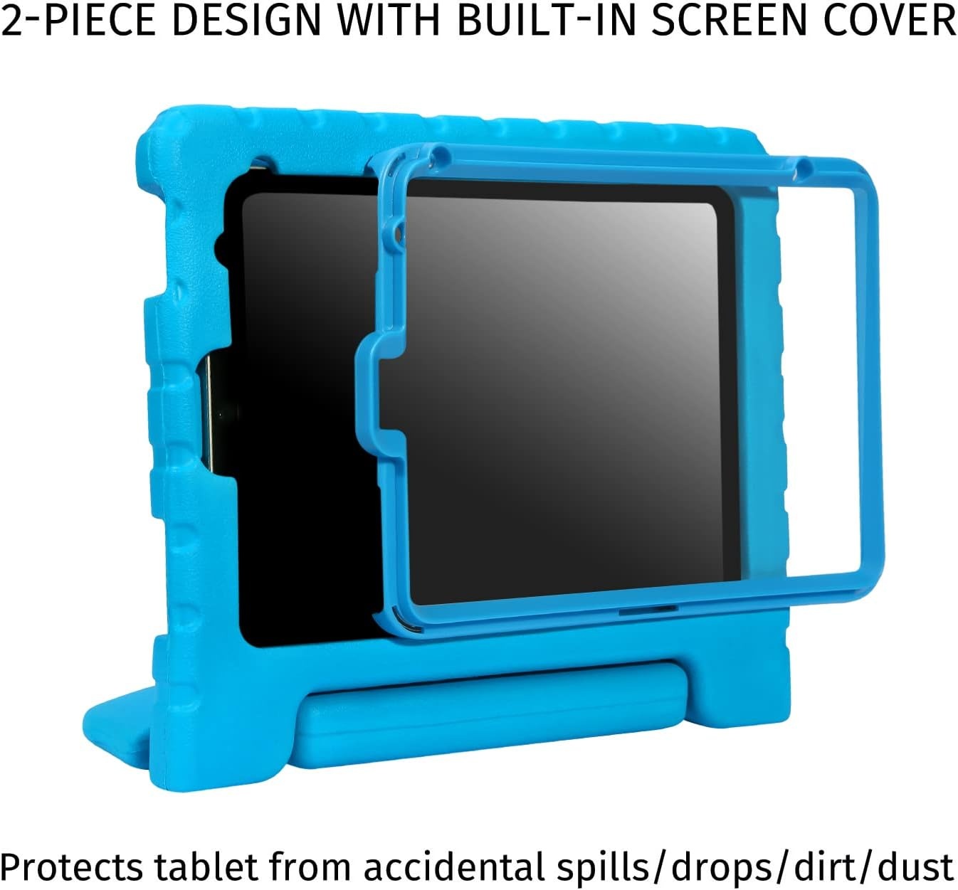 image:imageHDE Case for iPad mini 6 Kids Shock Proof Cover with Builtin Screen Protector Handle Stand for iPad 6th Generation Mini 2021 83 Inch BlueBlue