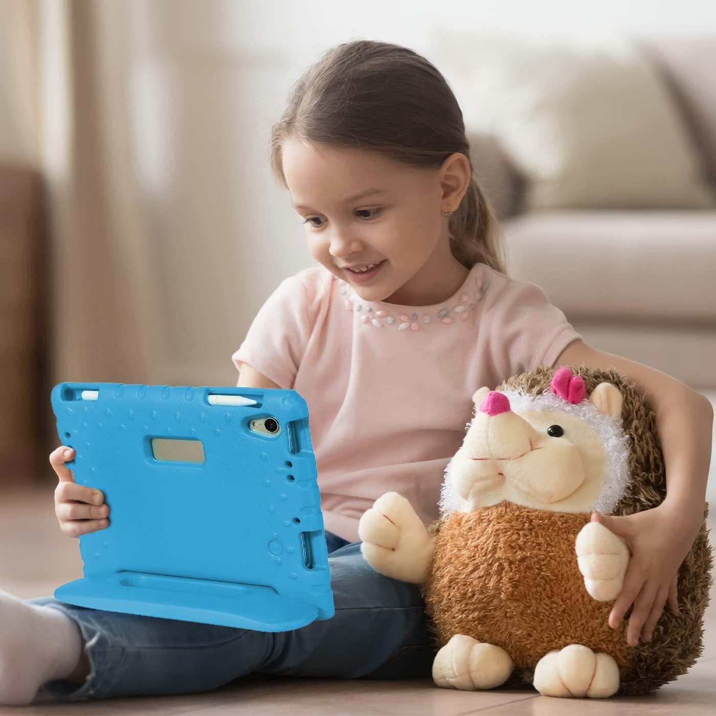 image:imageHDE Case for iPad mini 6 Kids Shock Proof Cover with Builtin Screen Protector Handle Stand for iPad 6th Generation Mini 2021 83 Inch BlueBlue