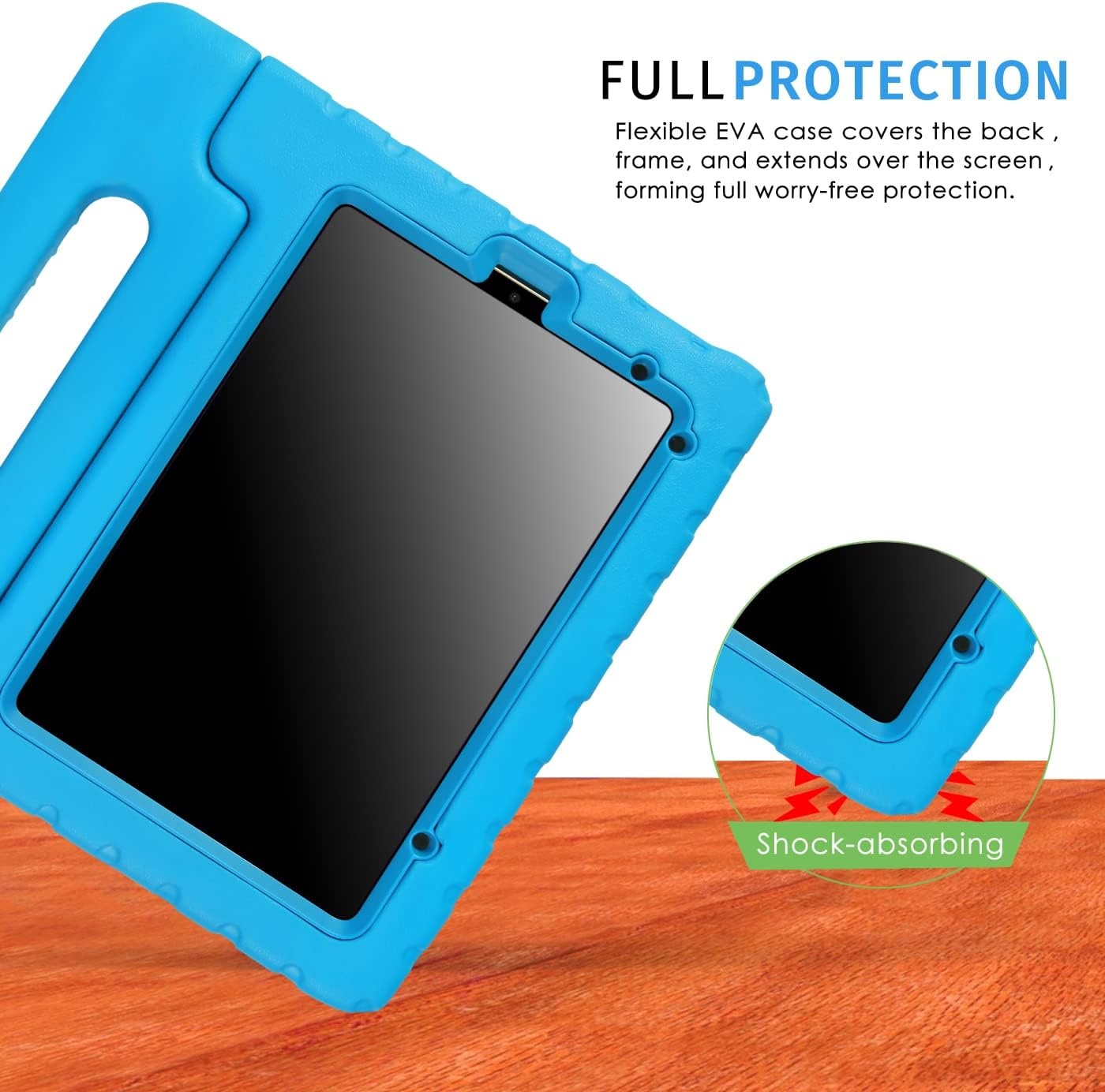 image:imageHDE Case for iPad mini 6 Kids Shock Proof Cover with Builtin Screen Protector Handle Stand for iPad 6th Generation Mini 2021 83 Inch BlueBlue