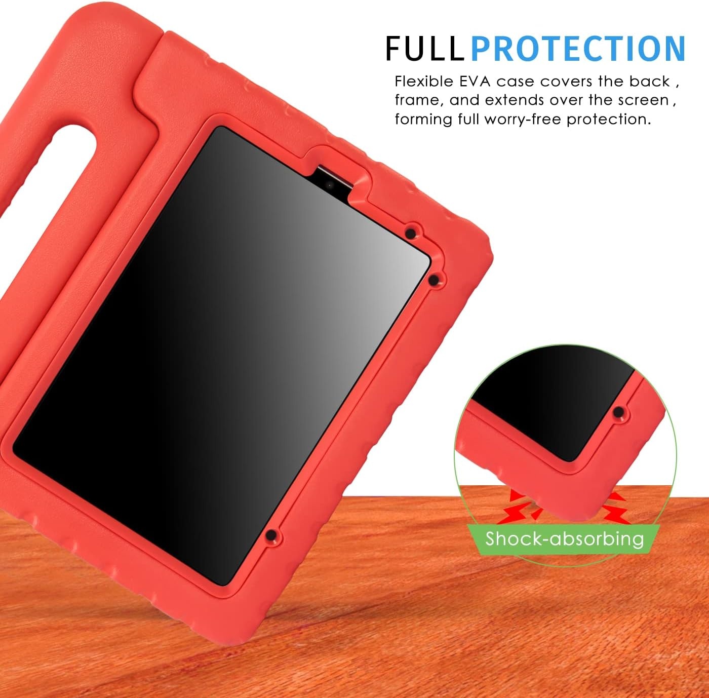 image:imageHDE Case for iPad mini 6 Kids Shock Proof Cover with Builtin Screen Protector Handle Stand for iPad 6th Generation Mini 2021 83 Inch BlueRed