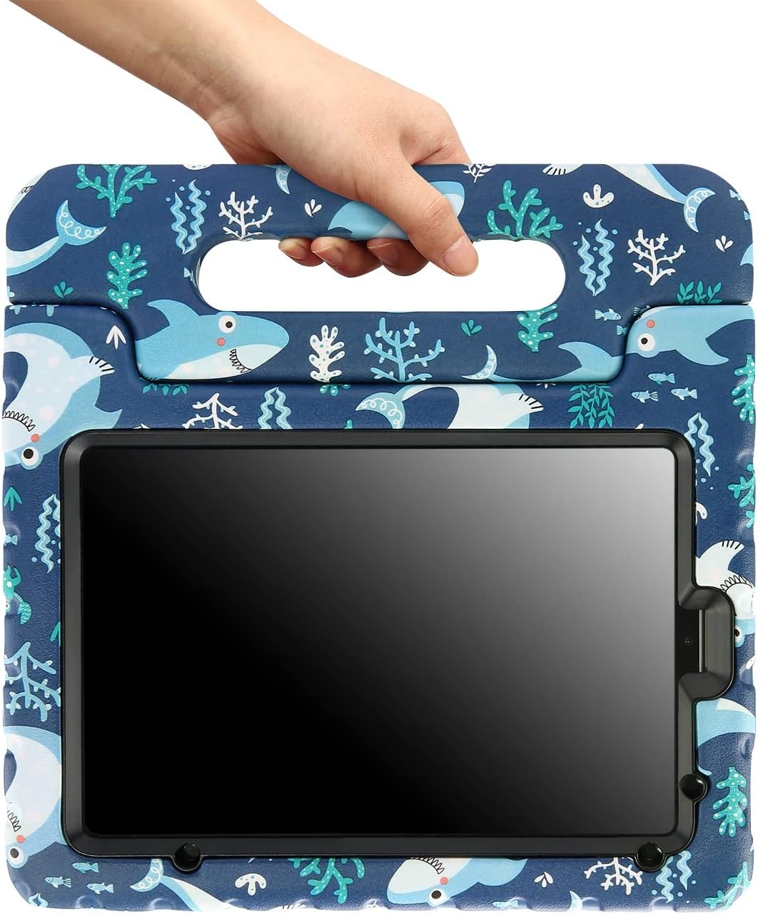 image:imageHDE Case for iPad mini 6 Kids Shock Proof Cover with Builtin Screen Protector Handle Stand for iPad 6th Generation Mini 2021 83 Inch BlueShark