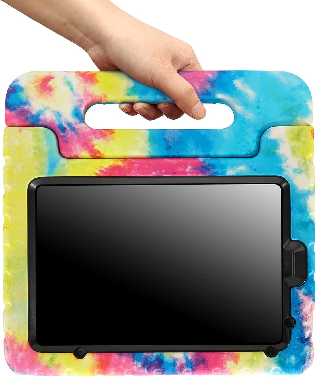 image:imageHDE Case for iPad mini 6 Kids Shock Proof Cover with Builtin Screen Protector Handle Stand for iPad 6th Generation Mini 2021 83 Inch BlueTie Dye