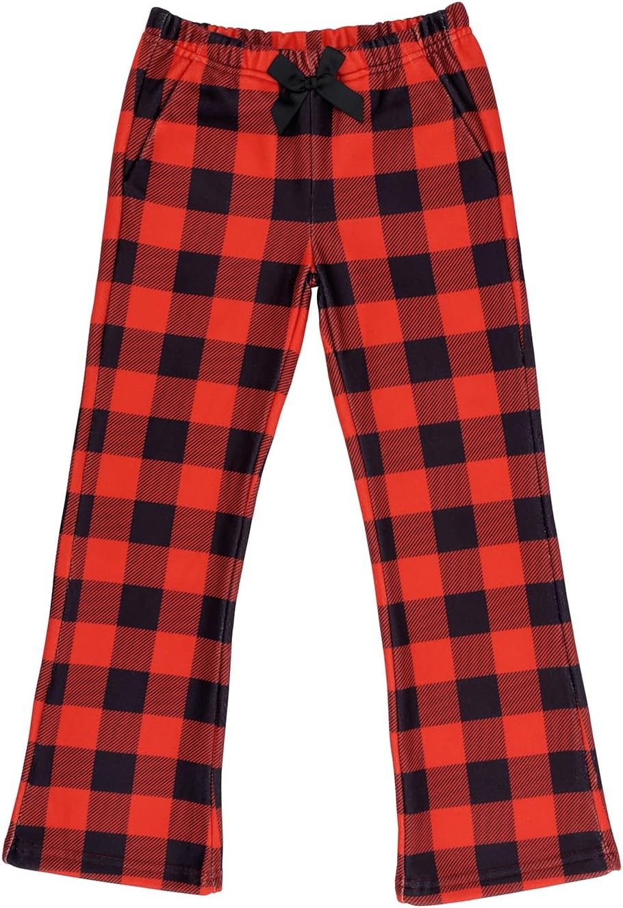 image:imageHDE Girls Fleece Pajama Pants Kids Sleepwear Fuzzy Plush PJ Bottoms wPocketsBuffalo Plaid