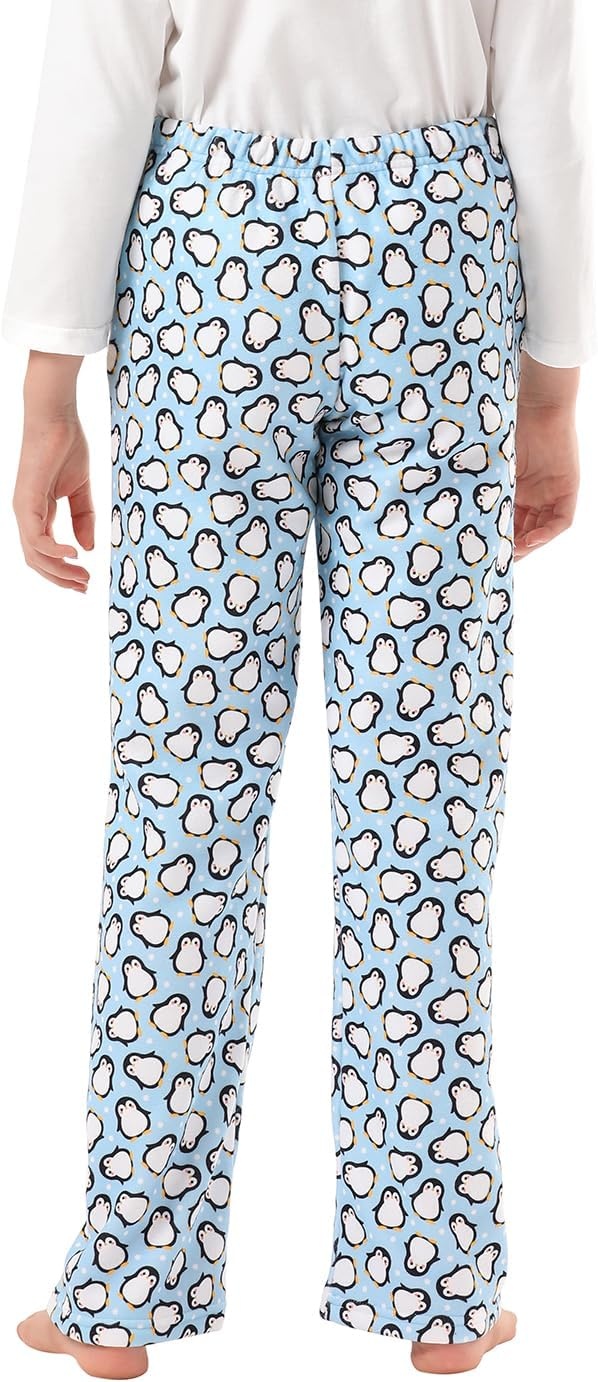 image:imageHDE Girls Fleece Pajama Pants Kids Sleepwear Fuzzy Plush PJ Bottoms wPocketsCute Penguins