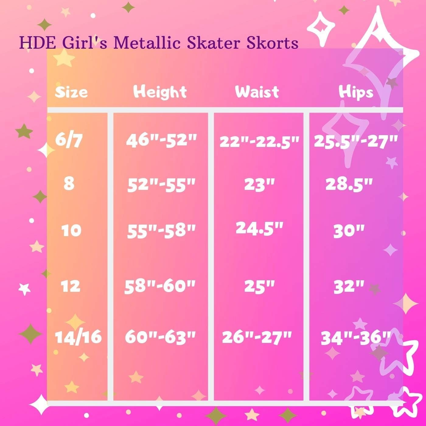 image:imageHDE Girls Metallic Skater Skort Dance Athletic Shiny Holographic Scooter SkirtSilver