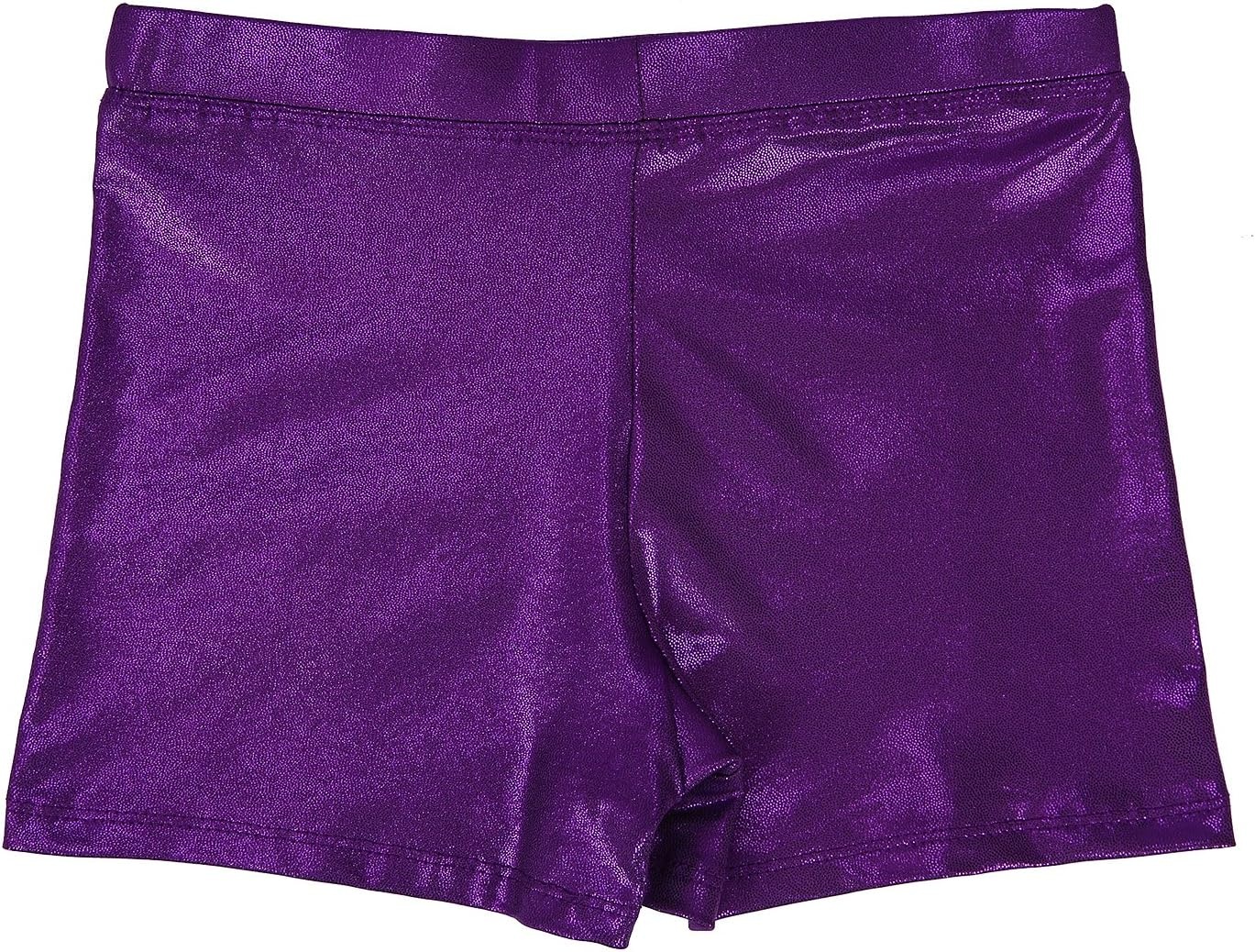 image:imageHDE Gymnastics Shorts for Girls Dance Short Glitter Sparkle Tumbling BottomsPurple Glitter