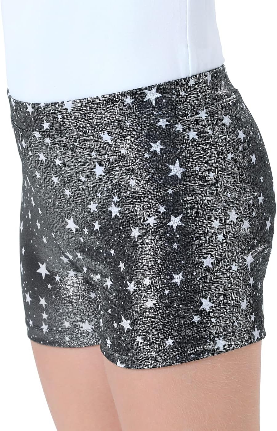 image:imageHDE Gymnastics Shorts for Girls Dance Short Glitter Sparkle Tumbling BottomsStarry Black