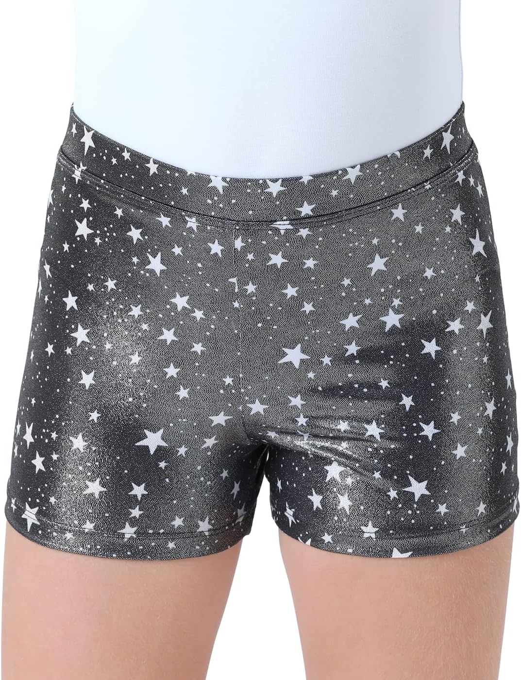 image:imageHDE Gymnastics Shorts for Girls Dance Short Glitter Sparkle Tumbling BottomsStarry Black