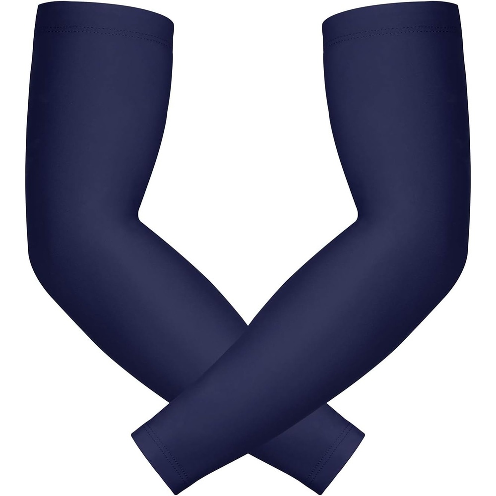 image:imageHDE Arm Compression Sleeves for Kids Basketball Shooting Sleeve Youth Sports Cooling Sun Protection Football Baseball 1 PairNavy Blue