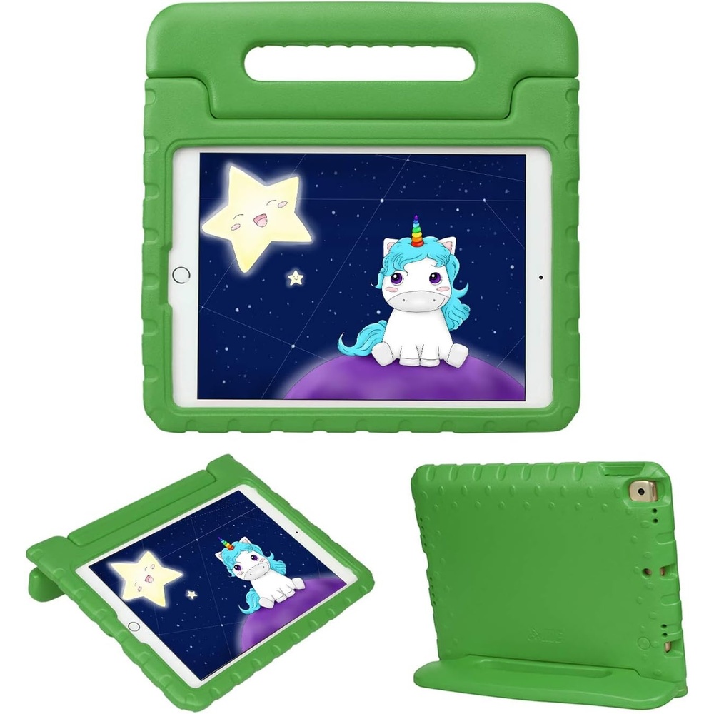 image:imageHDE Case for iPad 9th Generation Kids Shockproof Cover 102 inch with Handle Stand fits 2021 9th Gen 2020 8th 2019 7th Tablet BlackGreen