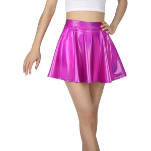 image:imageHDE Girls Metallic Skater Skort Dance Athletic Shiny Holographic Scooter SkirtFuchsia