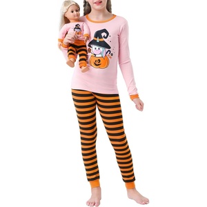 image:imageHDE Girls Unicorn Pajamas with Matching Doll Outfit Cotton Pajama Set for GirlsHalloween Pumpkin UnicornLong
