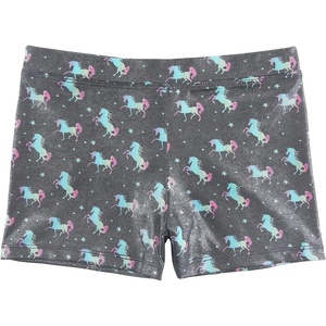 image:imageHDE Gymnastics Shorts for Girls Dance Short Glitter Sparkle Tumbling BottomsUnicorn Stars