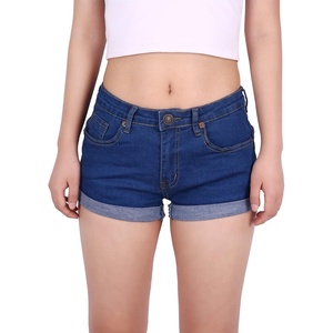 image:imageHDE Womens Mid Rise Stretchy Denim Jean ShortsBlue