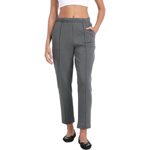 image:imageHDE Womens Pull On Pintuck Pants Casual Travel Dressy Sweatpants with PocketsSlate Gray
