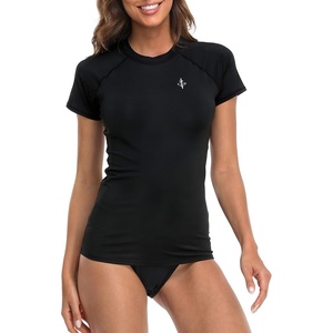 image:imageLRD Womens Short Sleeve Rash Guard Shirts UPF 50 Quick Dry Active Swim ShirtBlack