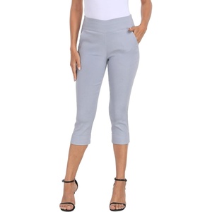 image:imageHDE Pull On Dressy Capri Pants for Women Mid Rise Stretch 19 Inseam Pedal Pushers with Pockets Casual Dressy Office CaprisCool Gray