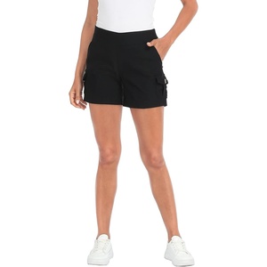 image:imageHDE Womens Pull On Cargo Shorts with Pockets High Waisted Stretchy Tailored Dressy Utility Shorts with PlusBlack