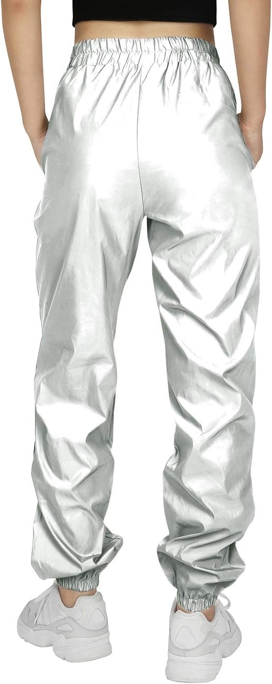 image:imageHDE Reflective Joggers Pants for Women High Visibility Jogger Windbreaker PantGray