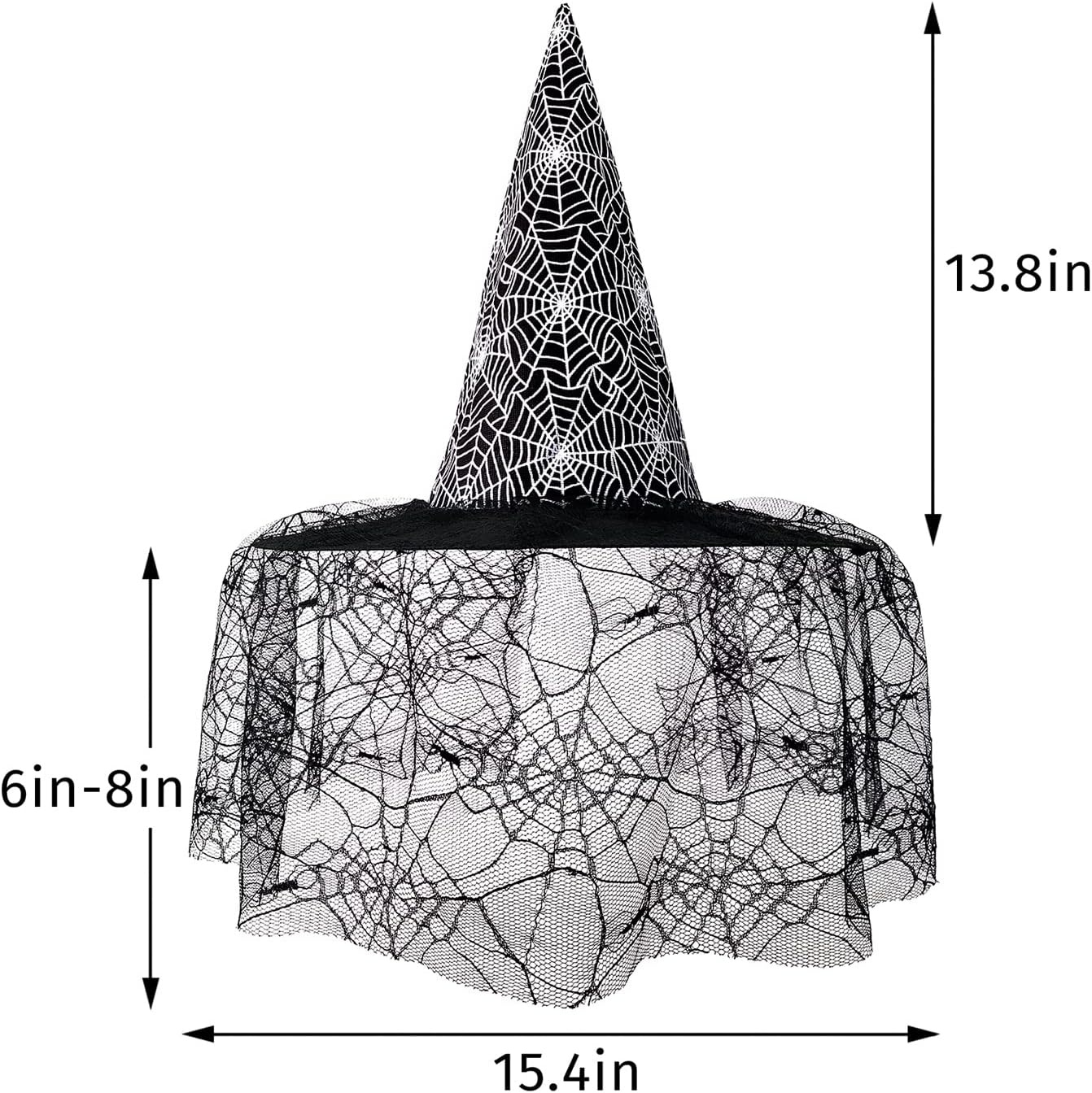 image:imageHDE Witch Hat Halloween Costume Cosplay Wicked Witch Accessory AdultSpider Web Lace