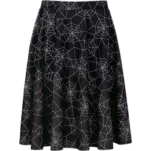 image:imageHDE Skirts for Women  Midi Skirt Skater Skirt Knee Length High Waist Fun PrintsSpiderweb