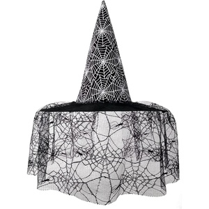 image:imageHDE Witch Hat Halloween Costume Cosplay Wicked Witch Accessory AdultSpider Web Lace