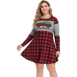 image:imageHDE Womens Plus Size Party Dress Ugly Christmas Sweater Long Sleeve Above Knee Skater Dress Fun Holiday Xmas Swing TunicXmas Truck