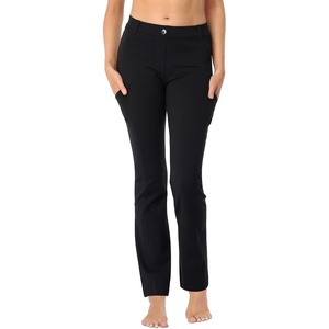 image:imageHDE Yoga Dress Pants for Women Straight Leg Pull On Pants with 8 PocketsBlack
