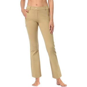 image:imageHDE Yoga Dress Pants for Women Straight Leg Pull On Pants with 8 PocketsKhaki