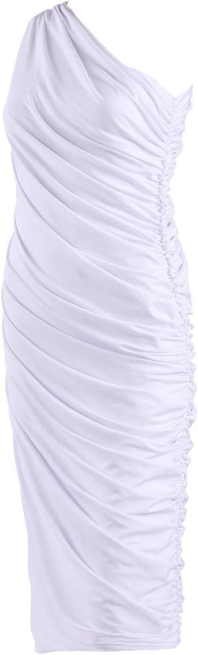 image:imageHDE Womens One Shoulder Midi Cocktail DressWhite