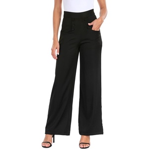 image:imageHDE Super High Waisted Wide Leg Pants Tailored Office Work Trousers with PocketsBlack