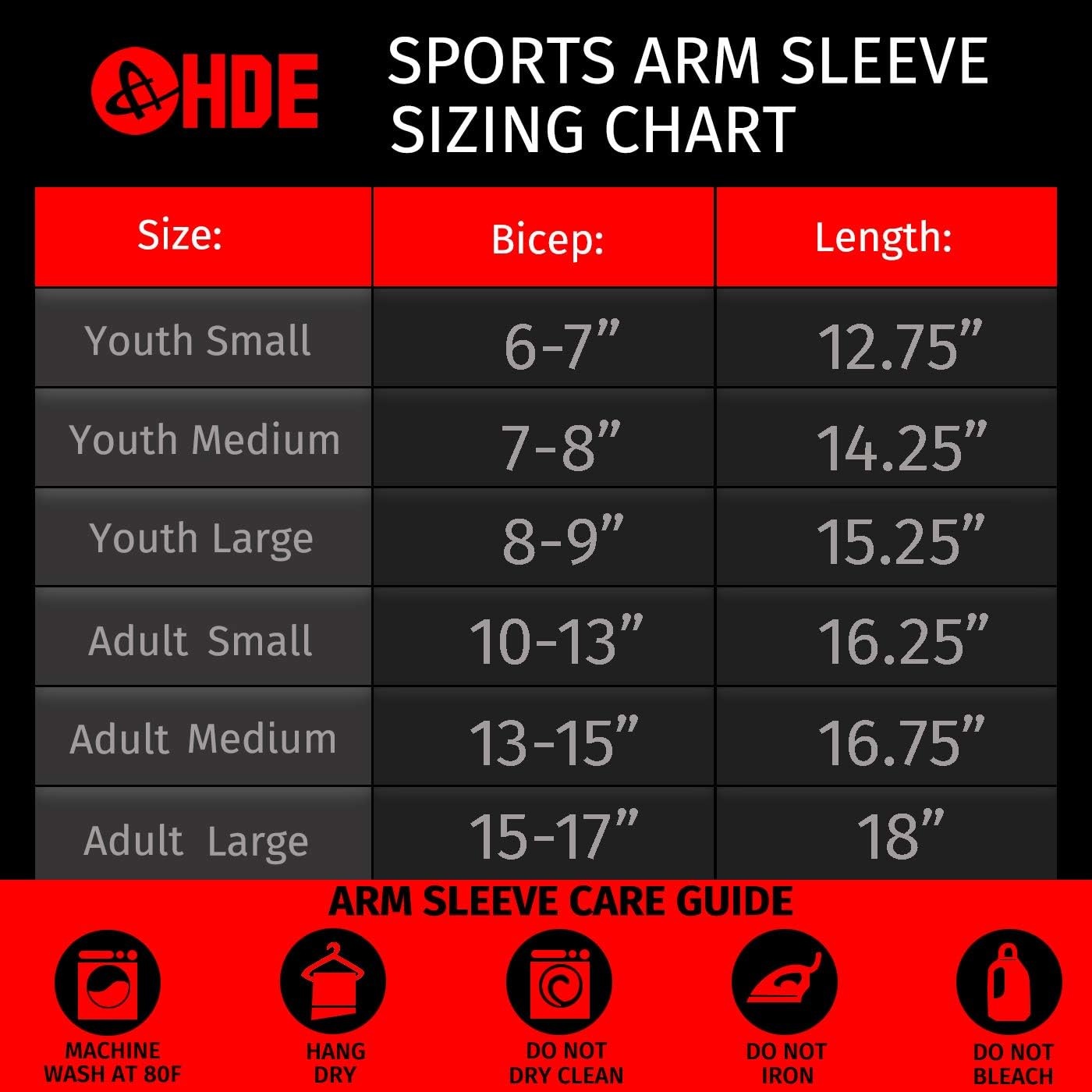 image:imageHDE Arm Sleeves for Men Women Sports Compression Sleeve UV Protection Cooling Arm Cover Basketball Baseball Football PairBlack
