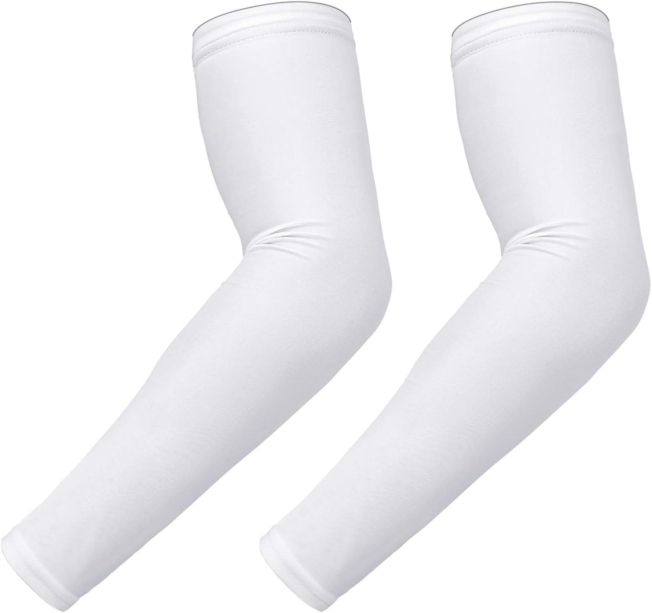 image:imageHDE Arm Sleeves for Men Women Sports Compression Sleeve UV Protection Cooling Arm Cover Basketball Baseball Football PairWhite