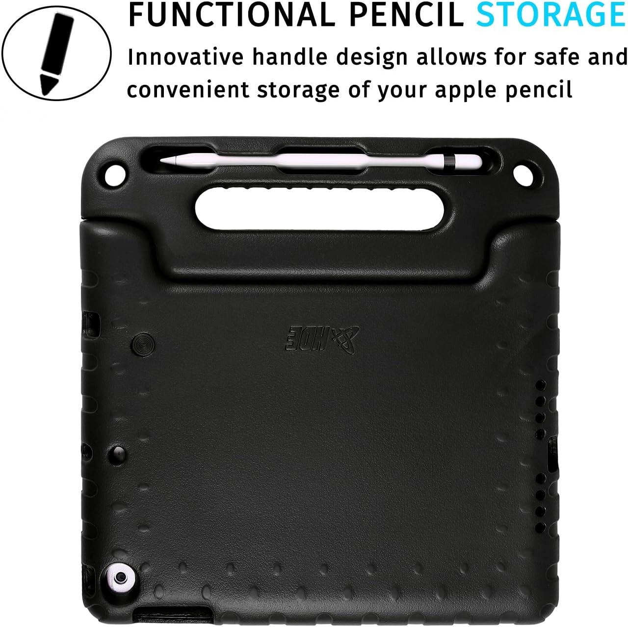 image:imageHDE Case for iPad 9th Generation 102 inch for Kids with Builtin Screen Protector Shockproof Cover with Handle Stand fits 2021 9th Gen 2020 8th 2019 7th Models BlackBlack