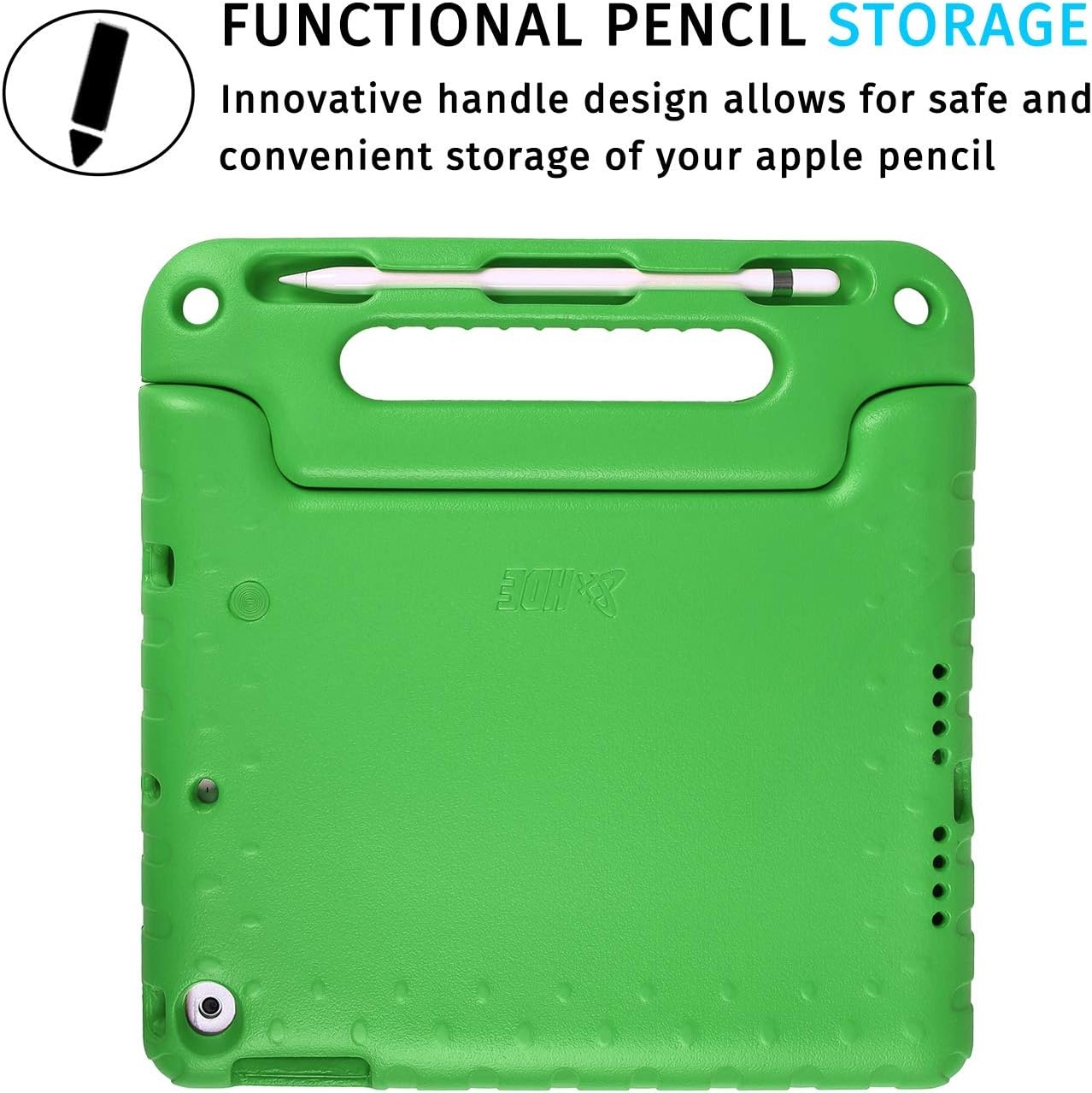 image:imageHDE Case for iPad 9th Generation 102 inch for Kids with Builtin Screen Protector Shockproof Cover with Handle Stand fits 2021 9th Gen 2020 8th 2019 7th Models BlackGreen