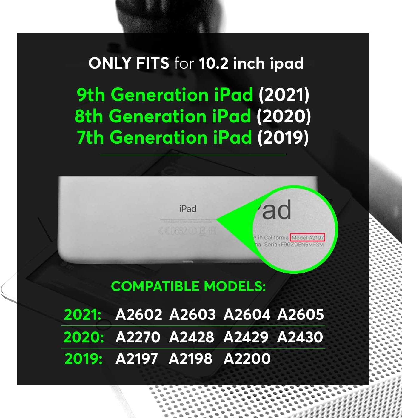 image:imageHDE Case for iPad 9th Generation 102 inch for Kids with Builtin Screen Protector Shockproof Cover with Handle Stand fits 2021 9th Gen 2020 8th 2019 7th Models BlackGreen