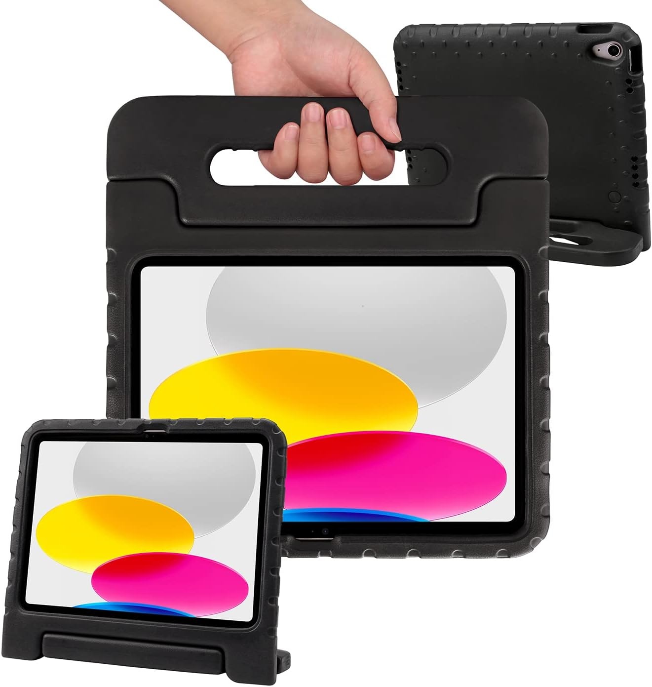 image:imageHDE Kids Case for iPad 10th Gen 11th Gen 109 inch Shockproof Cover with Pencil Holder Anti Slip Handle Multi Angle Viewing BlackBlack