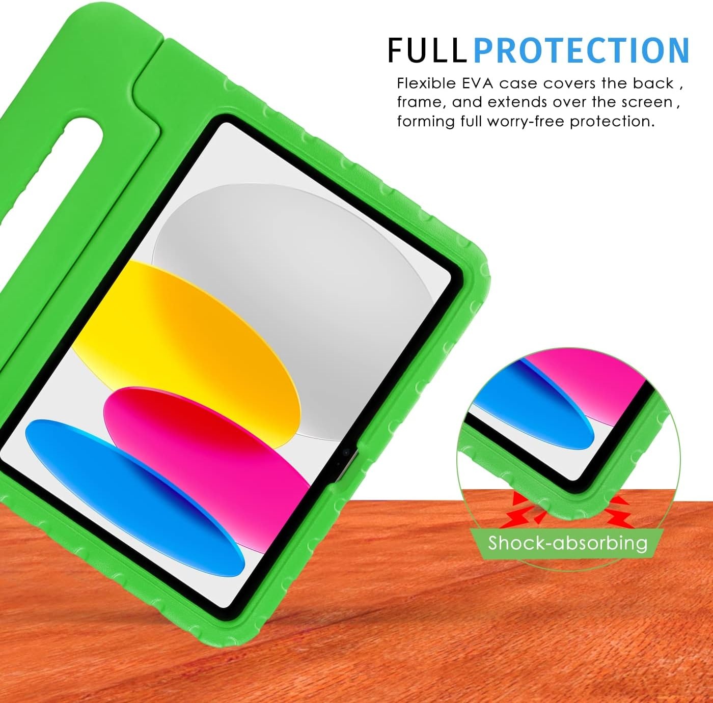 image:imageHDE Kids Case for iPad 10th Gen 11th Gen 109 inch Shockproof Cover with Pencil Holder Anti Slip Handle Multi Angle Viewing BlackGreen