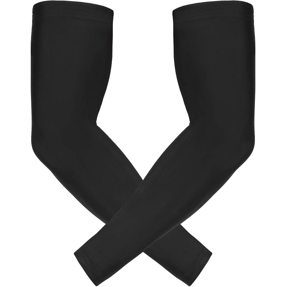 image:imageHDE Arm Sleeves for Men Women Sports Compression Sleeve UV Protection Cooling Arm Cover Basketball Baseball Football PairBlack