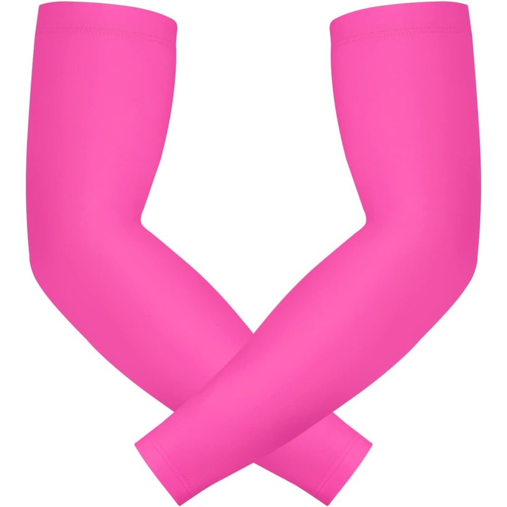 image:imageHDE Arm Sleeves for Men Women Sports Compression Sleeve UV Protection Cooling Arm Cover Basketball Baseball Football PairPink