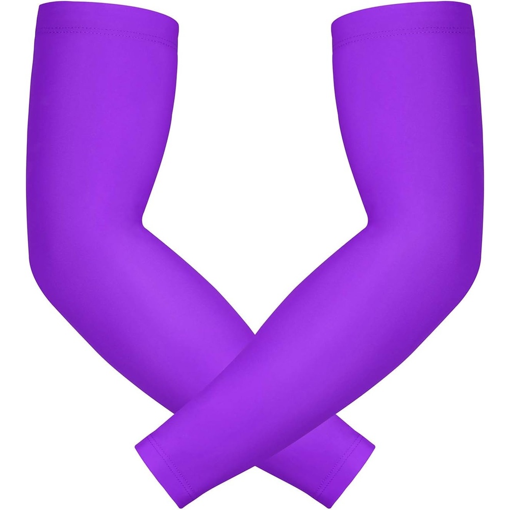 image:imageHDE Arm Sleeves for Men Women Sports Compression Sleeve UV Protection Cooling Arm Cover Basketball Baseball Football PairPurple