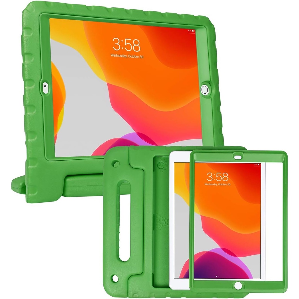 image:imageHDE Case for iPad 9th Generation 102 inch for Kids with Builtin Screen Protector Shockproof Cover with Handle Stand fits 2021 9th Gen 2020 8th 2019 7th Models BlackGreen